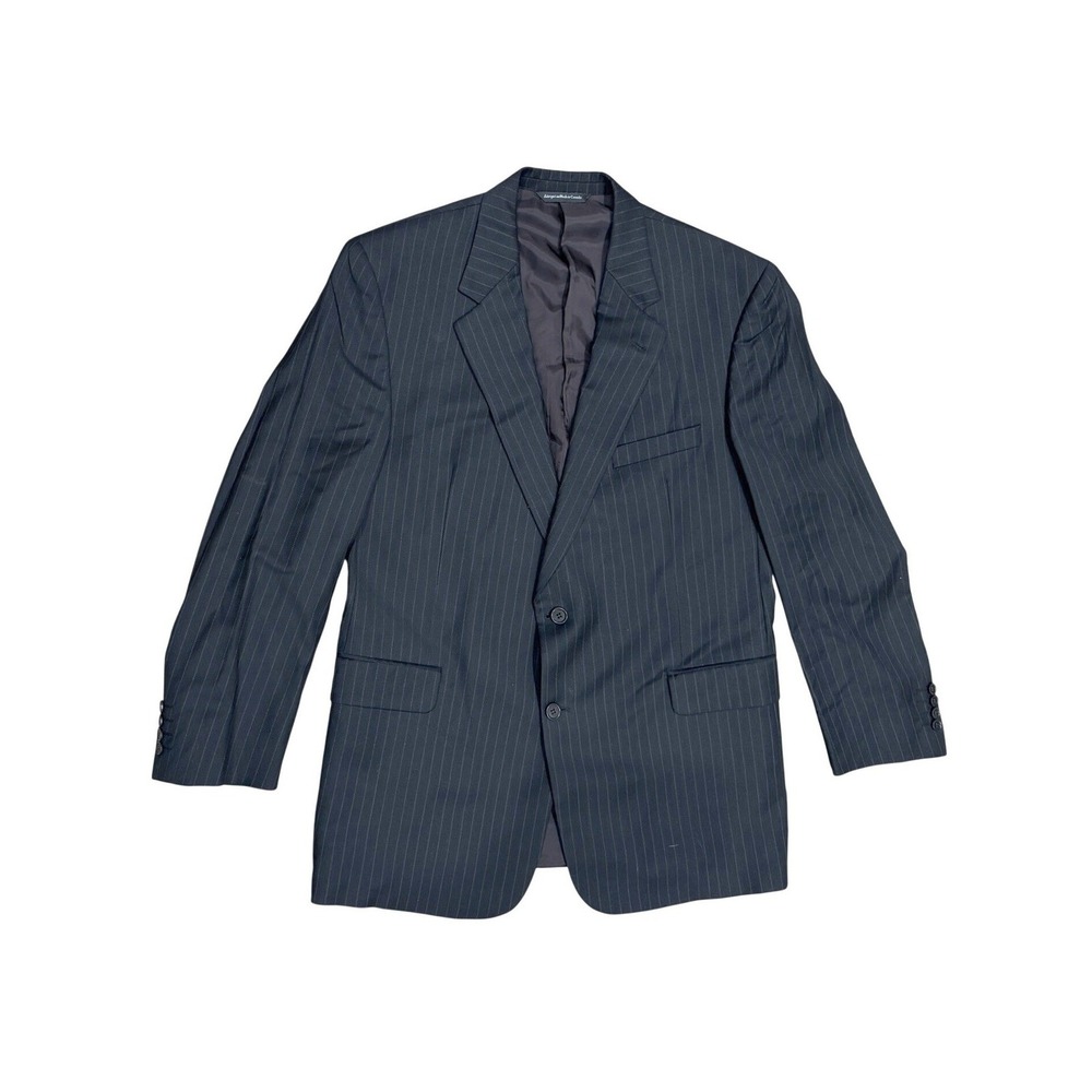 Coppley Ermenegildo Zegna Cloth Black Pinstripe Wool Silk Blazer 40R Made Canada